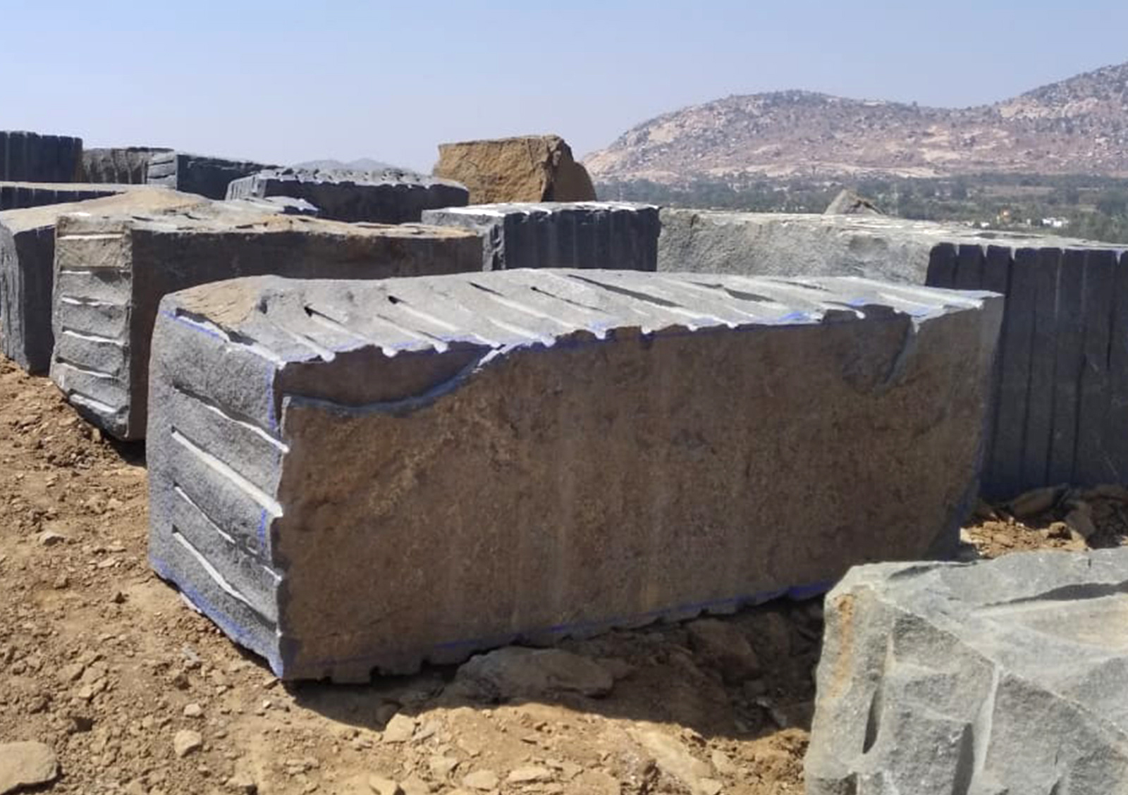 Absolute black granite blocks