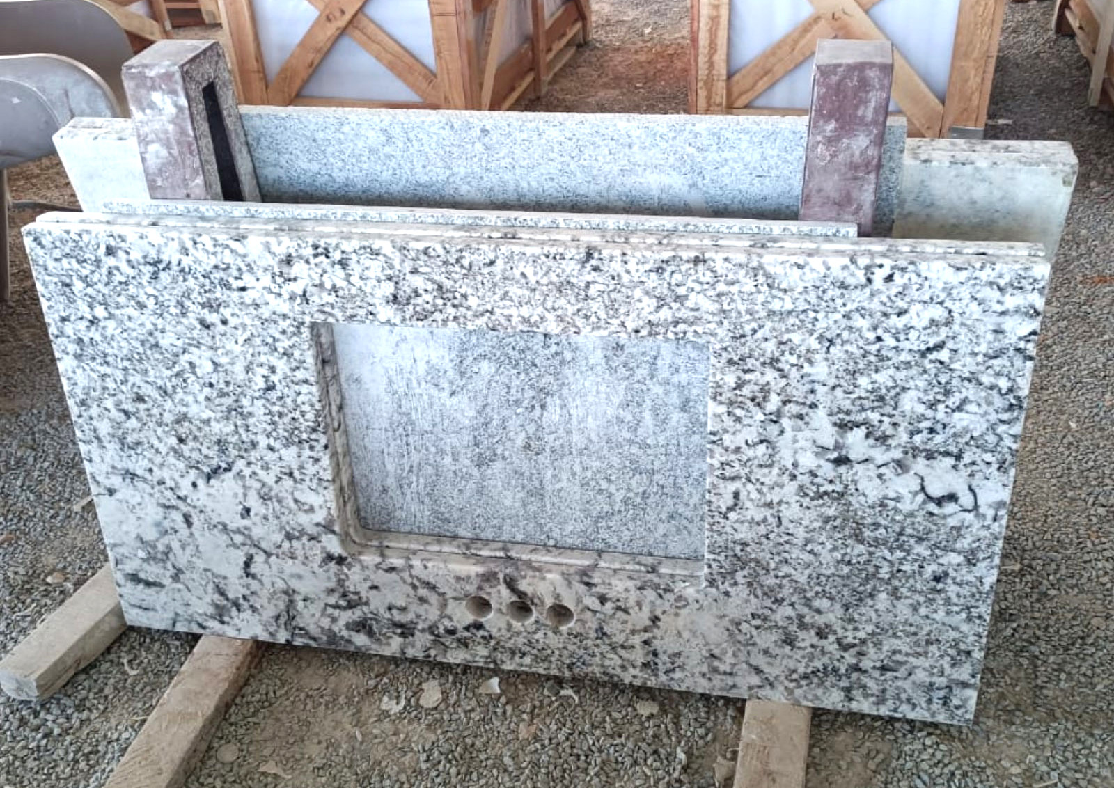 Alaska white granite vanity