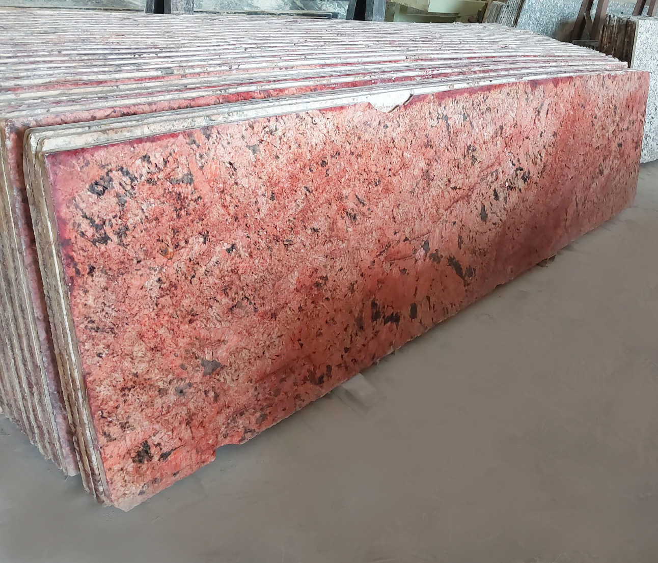 Alaska red granite cutter slab