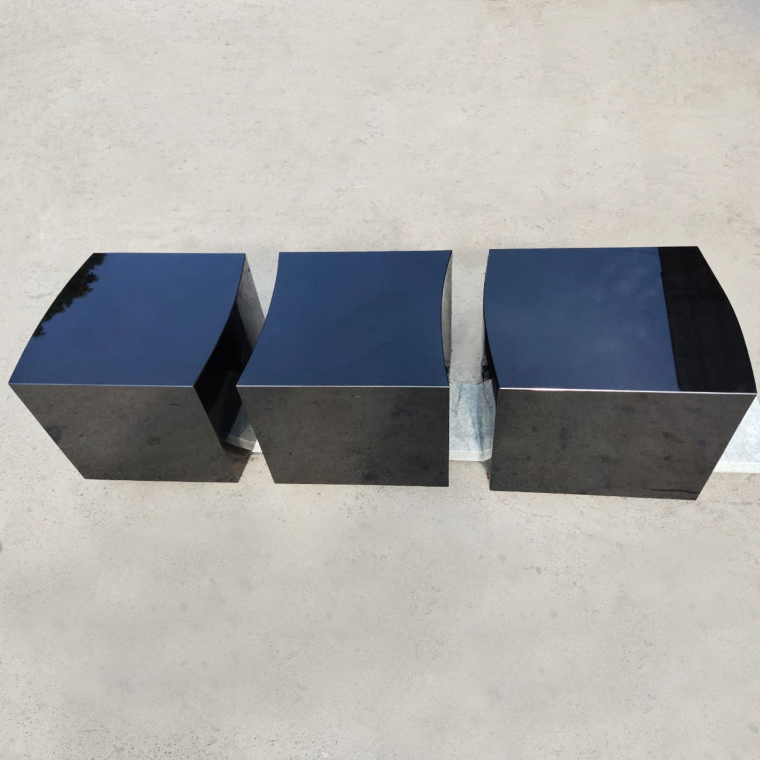 Absolute black granite cube set