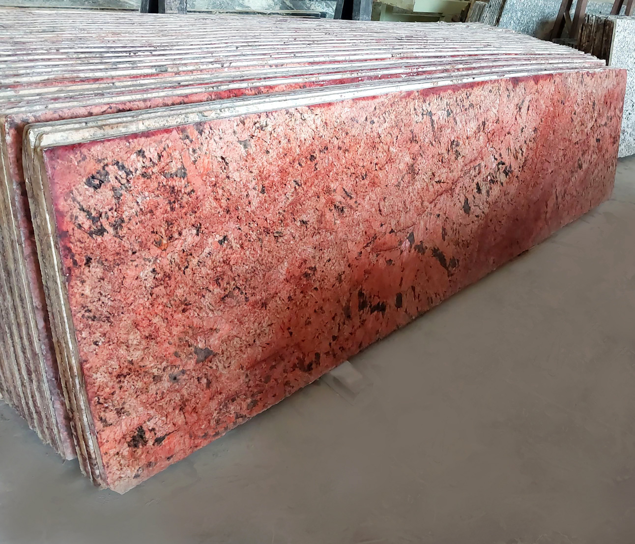 Alaska red granite cutter slabs