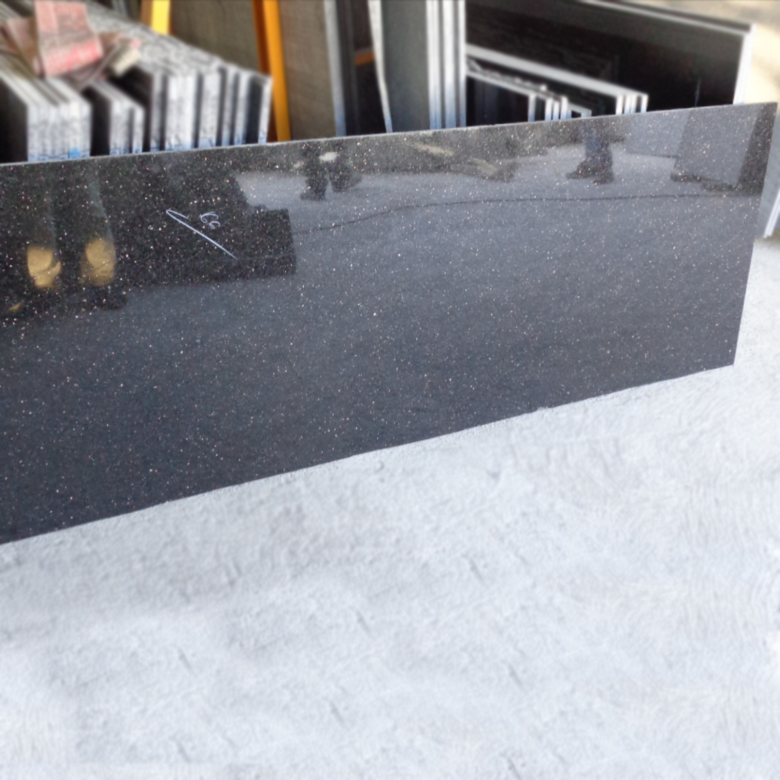 Black galaxy granite cutter slab
